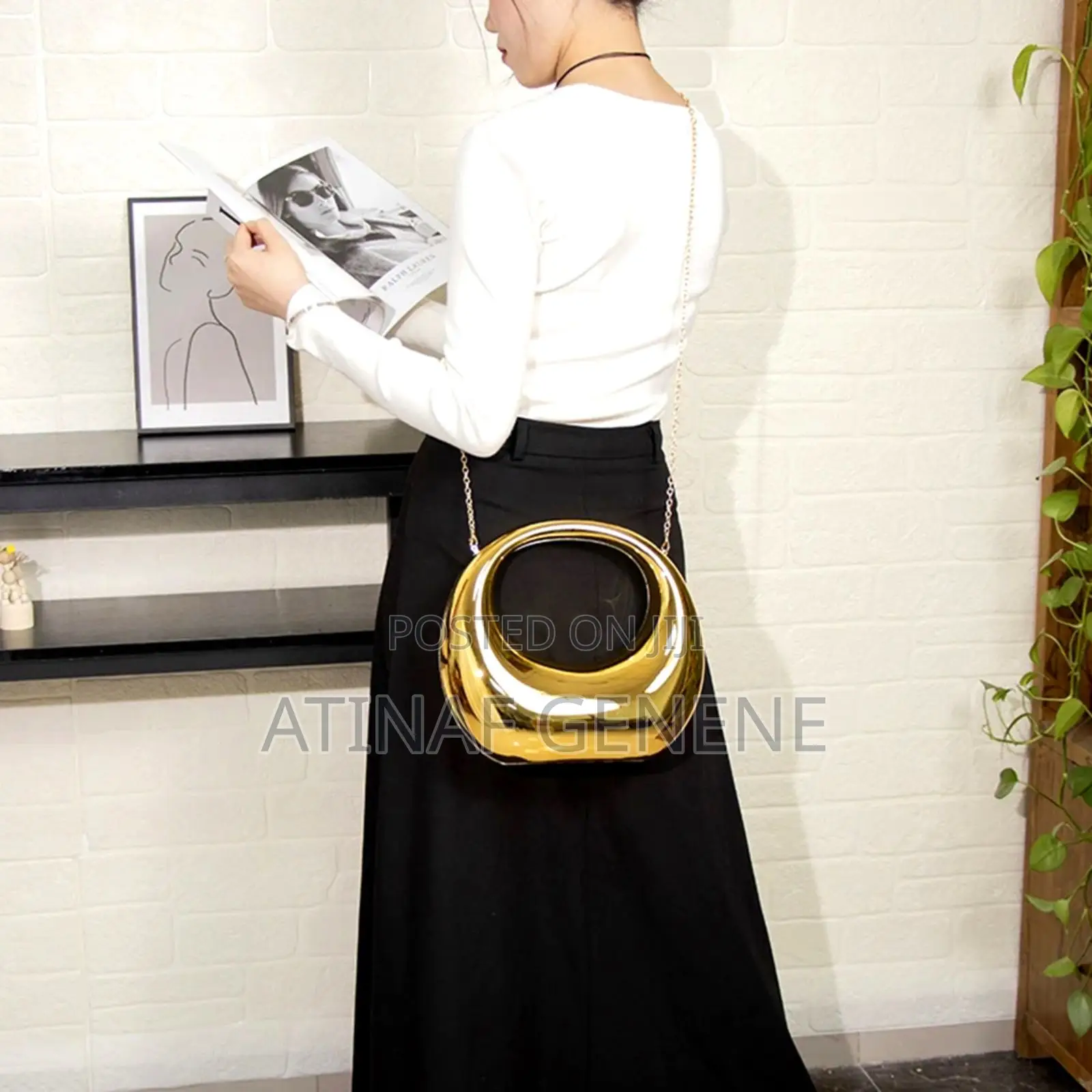 Luxury Gold Sculptural Mini Handbag