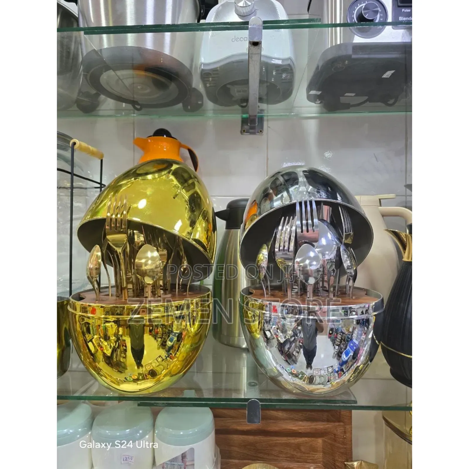 24 PCS ጥራት ያለው የማንኪያ እና የሹካ ሴት / Cutlery Set – Egg-Shaped Holder