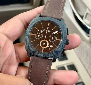 Fossil Men’S Chronograph Leather Strap Watch – Brown Black