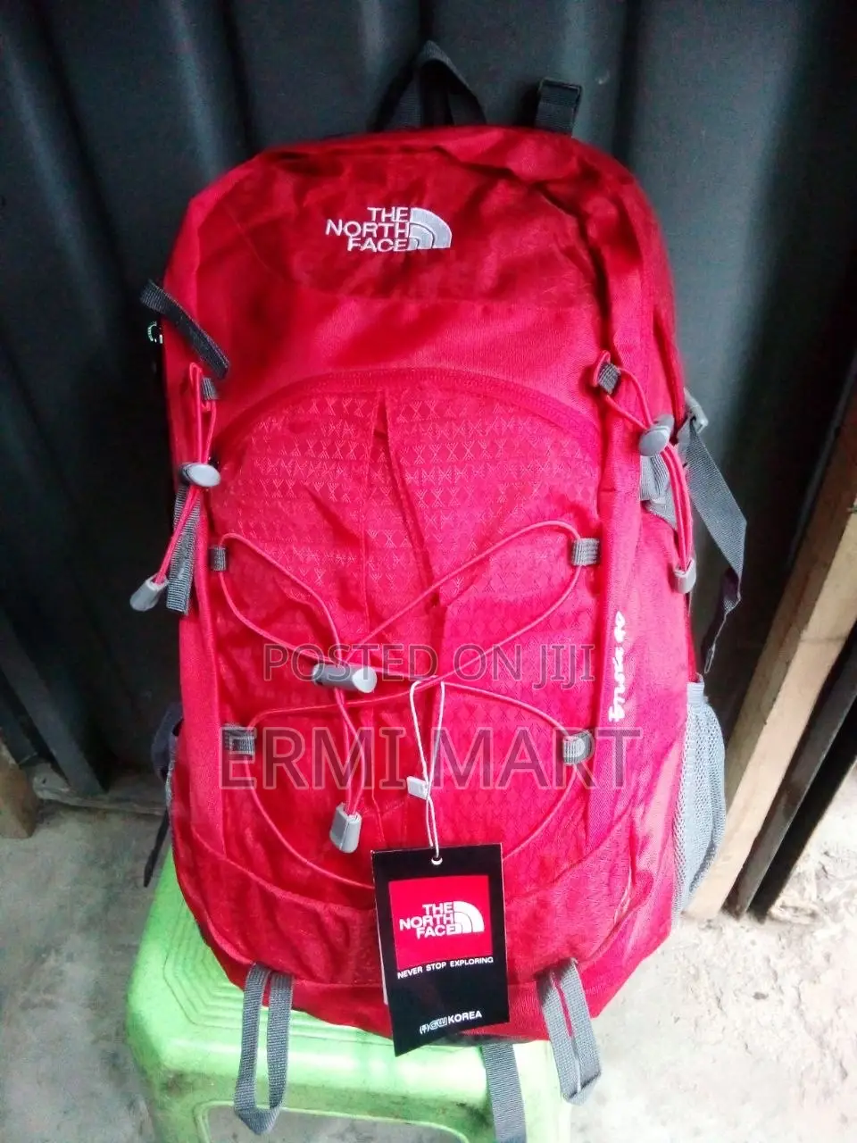 The North Face Red Backpack With Rain Cover