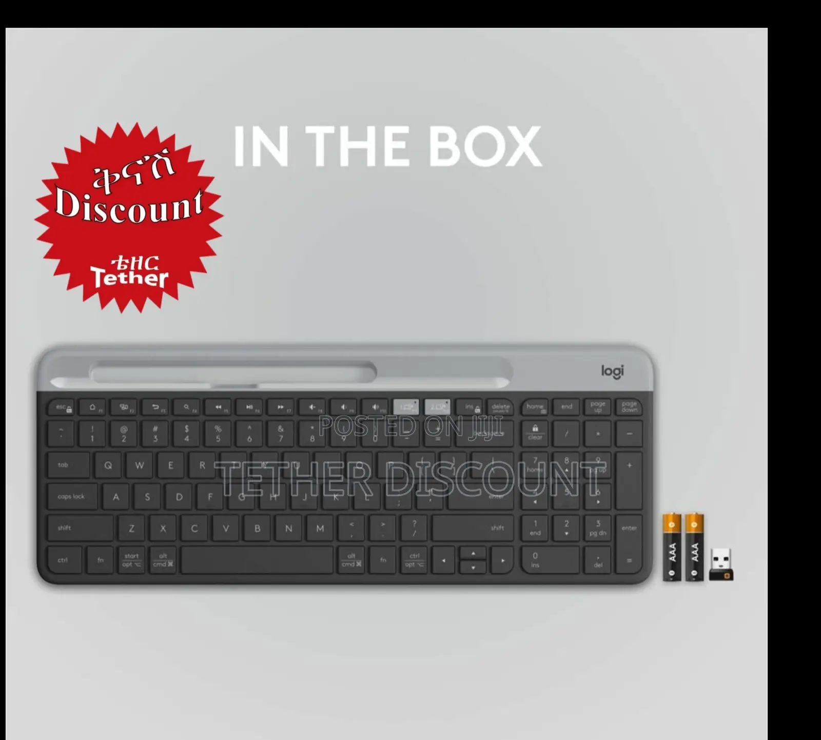 Original Logitech Slim Multi-Device Wireless Keyboard, Black Used