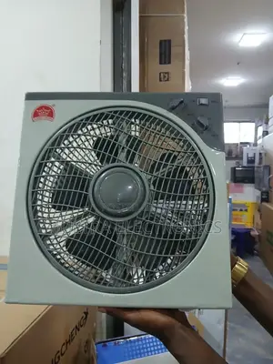 Changli Crown Kyt-30a 12-Inch Box Desk Fan With a Gray Plastic Casing