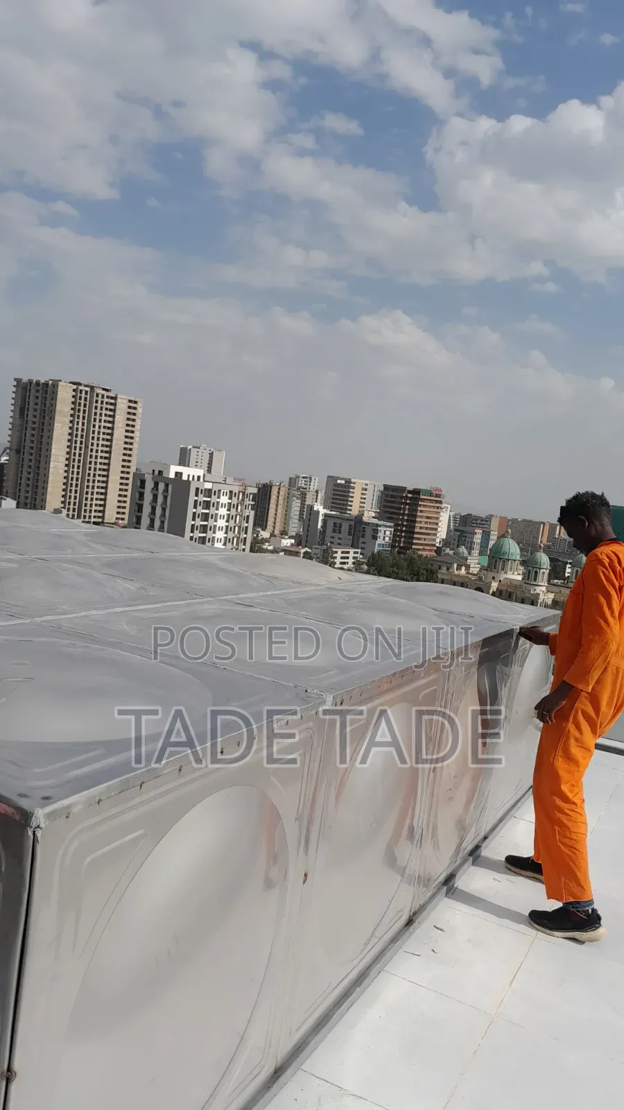 ፍቃዱ የ Stianless Steel የውሀ ታንከር ስራ