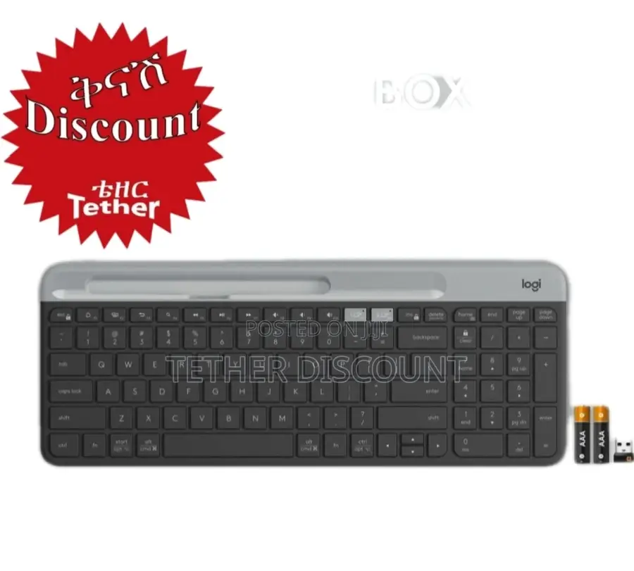 Original Logitech Slim Multi-Device Wireless Keyboard, Black Used