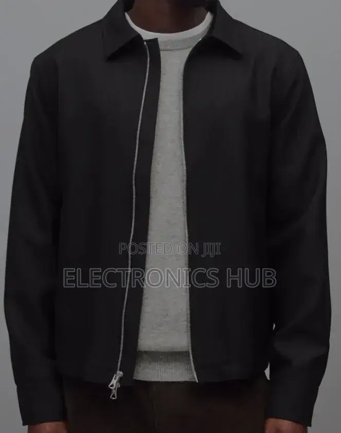 Manfinity Homme Men's Solid Color Zip-Up Jacket and Pants Set in Black