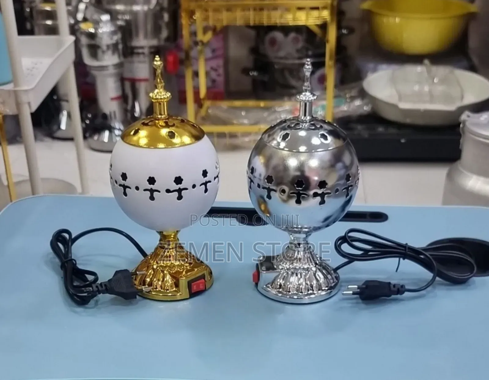 Electrical Incense Burner የኤሌክትሪክ ዕጣን ማጨሻ – Gold Silver