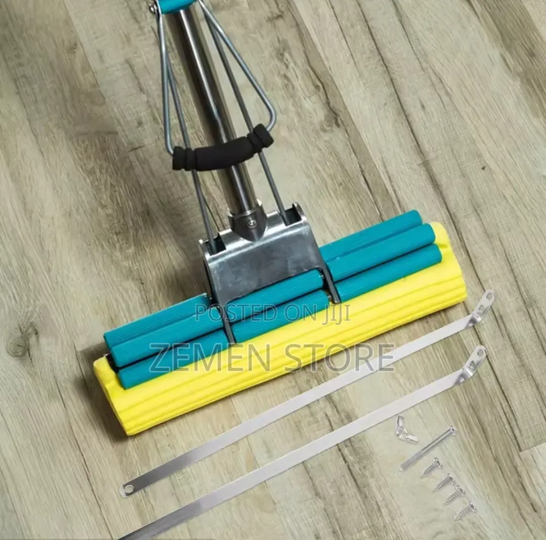 Double Roller Sponge Mop - እጅ ሳይነካ የሚጨምቅ ምርጥ የወለል መወልወያ