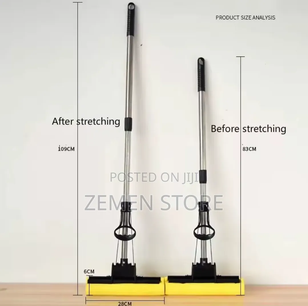 Double Roller Sponge Mop - እጅ ሳይነካ የሚጨምቅ ምርጥ የወለል መወልወያ