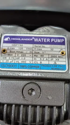 Higlander Submersible Water Pump 1hp Italian Standard