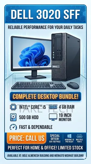 Desktop Computer Dell OptiPlex 3020 4GB Intel Core i5 HDD 500GB