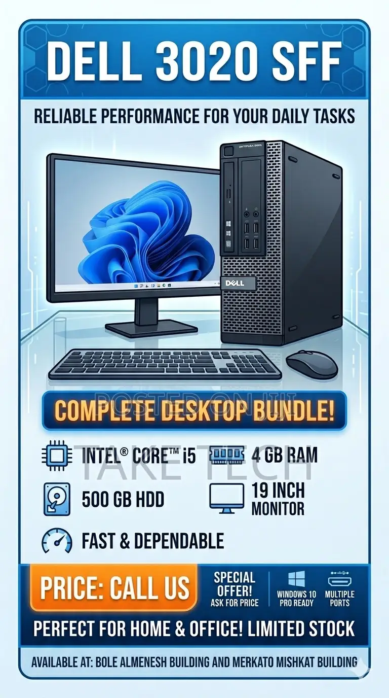 Desktop Computer Dell OptiPlex 3020 4GB Intel Core i5 HDD 500GB