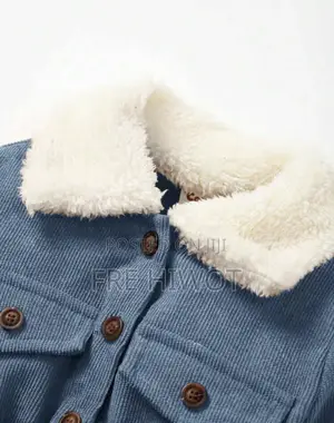 2pcs/Set Baby Girls ' Plush Collar Long Sleeve Waisted Dress With Hat