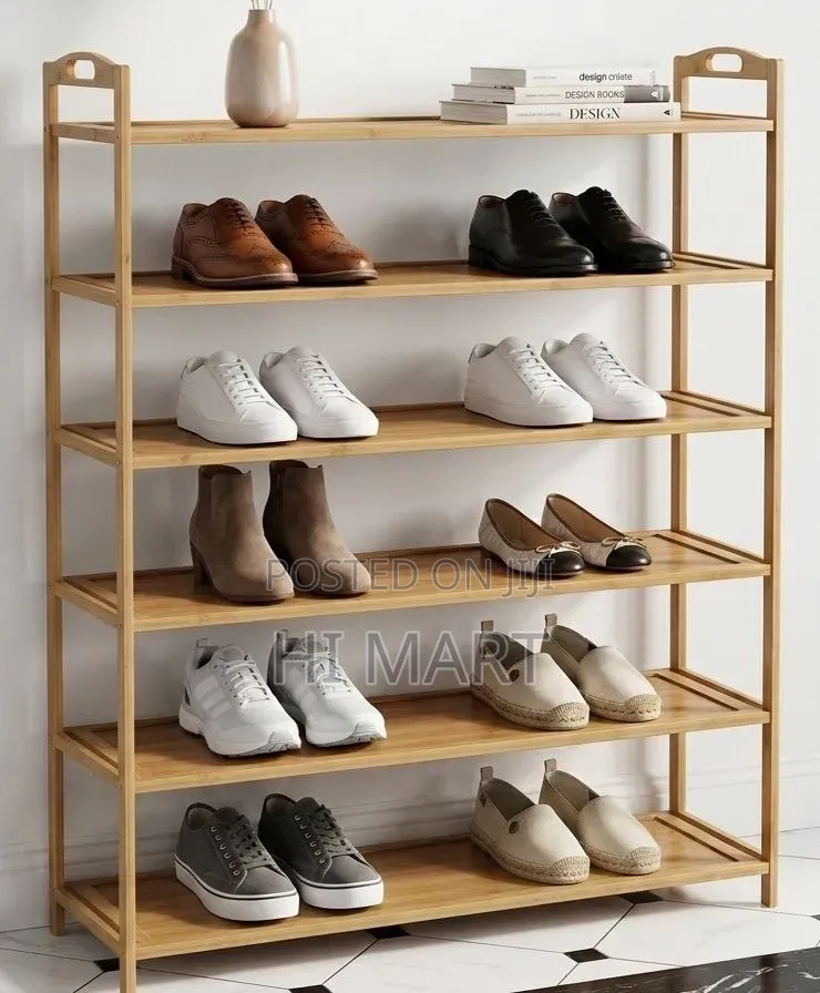 6 Layer Bamboo Top Quality Shoe Rack