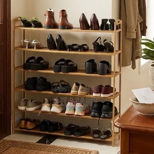 6 Layer Bamboo Top Quality Shoe Rack