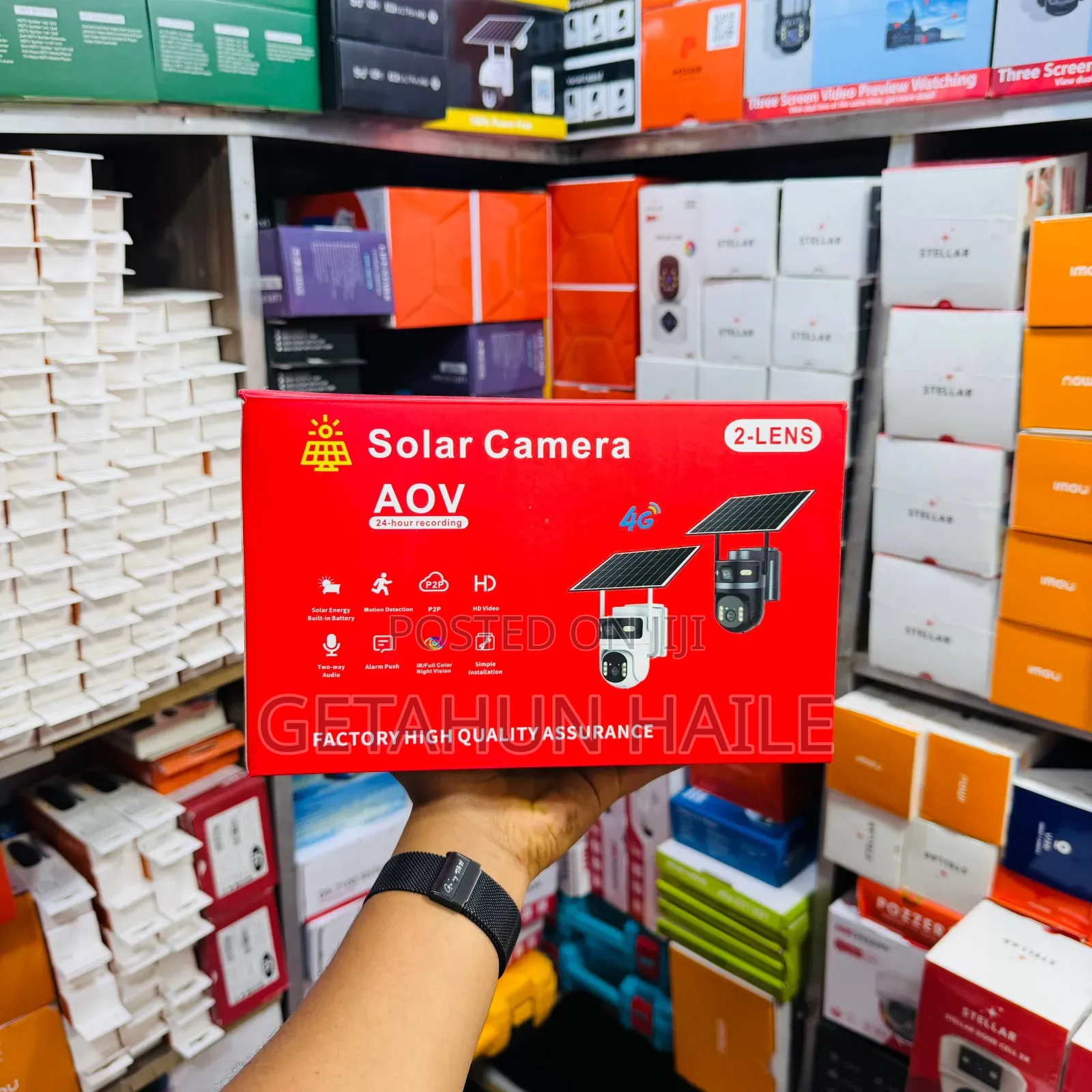 Stellar Aov Dual Lens Solar-Powered Security Camera