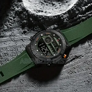 Naviforce Nf9241t Digital Sports Watch a Green Silicone Strap