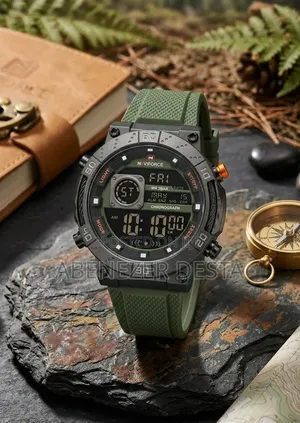Naviforce Nf9241t Digital Sports Watch a Green Silicone Strap