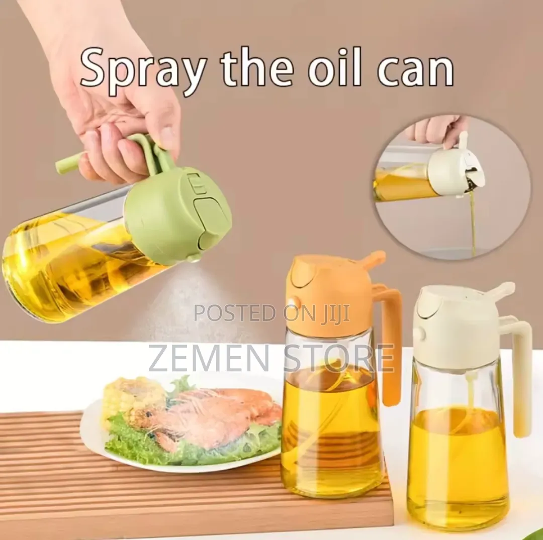2-in-1 Glass Oil Spray Dispenser Bottle - 600ml የዘይት መርጫ