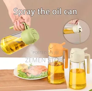 2-in-1 Glass Oil Spray Dispenser Bottle - 600ml የዘይት መርጫ