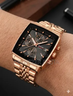 Skmei 2434 Quartz Watch With a Rose Stainless Steel Band and a Square