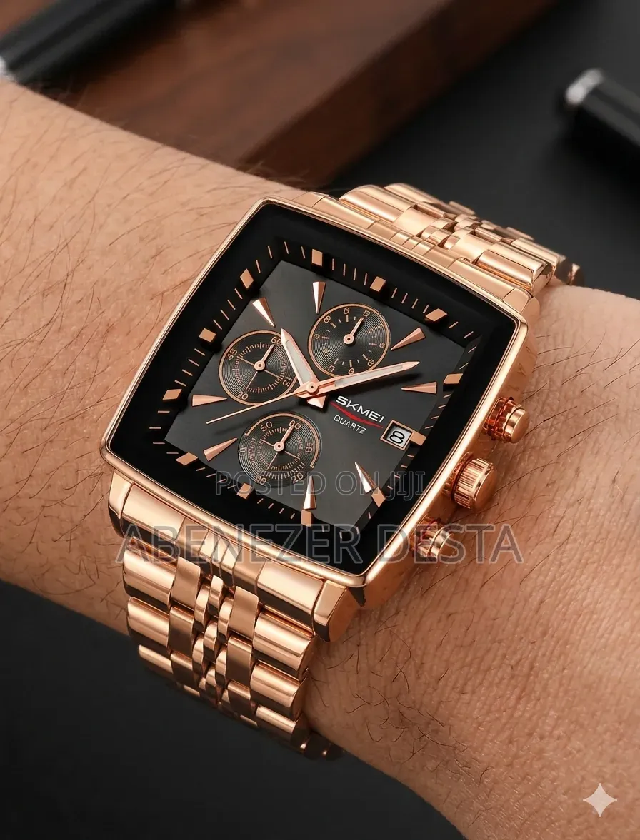 Skmei 2434 Quartz Watch With a Rose Stainless Steel Band and a Square
