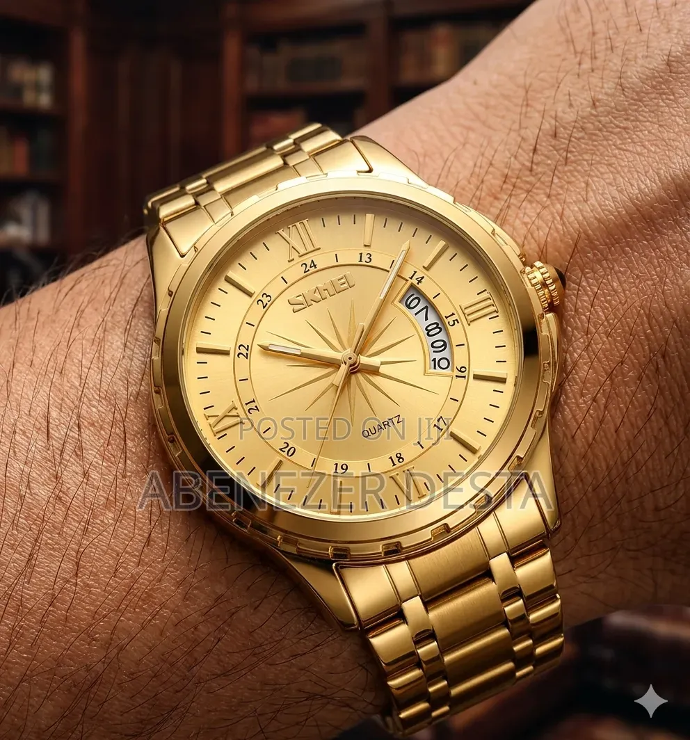 Skmei 9069gdgd Gold Quartz Wristwatch.