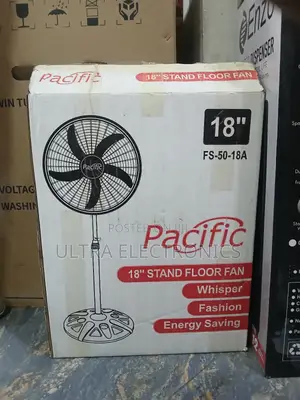 Pacific Fs-50-18a 18-Inch Stand Floor Fan in Black.
