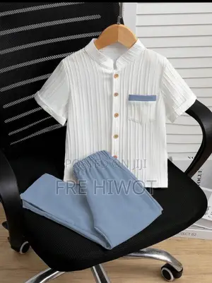 2pcs/Set Baby Boys Thermal Lined Knit Sweatshirt Pants Set,