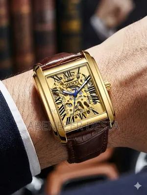 Chenxi 8816 Business Gentlemen Mechanical Watch a Gold-Toned Square