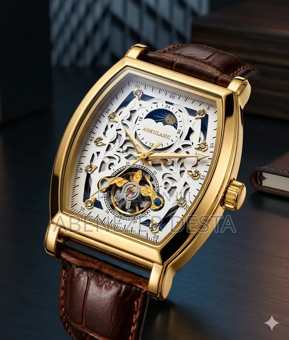 Aokulasic 116117 Automatic Mechanical Watch With a Gold-Tone