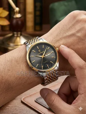 Poedagar Men's Luxury Stainless Steel Quartz Watch Band Display.