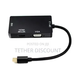 Mini Display Port to Vga,Dvi or Hdmi 3-In1video Converter Adapter