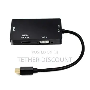 Mini Display Port to Vga,Dvi or Hdmi 3-In1video Converter Adapter