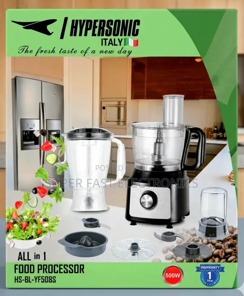 Hypersonic Italy All Food Processor (Model: Hs-Bl-Yf508s)