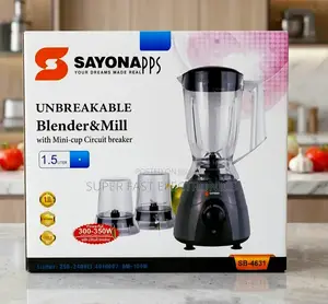 Sayona Apps Unbreakable Blender 1.5liter Jucer Mill (Model Sb-4631).