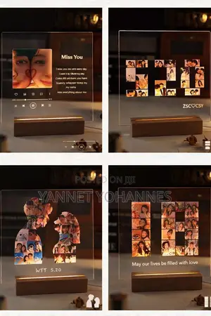 Custom Led Acrylic Photo Frame Lamp With Writable Message Board