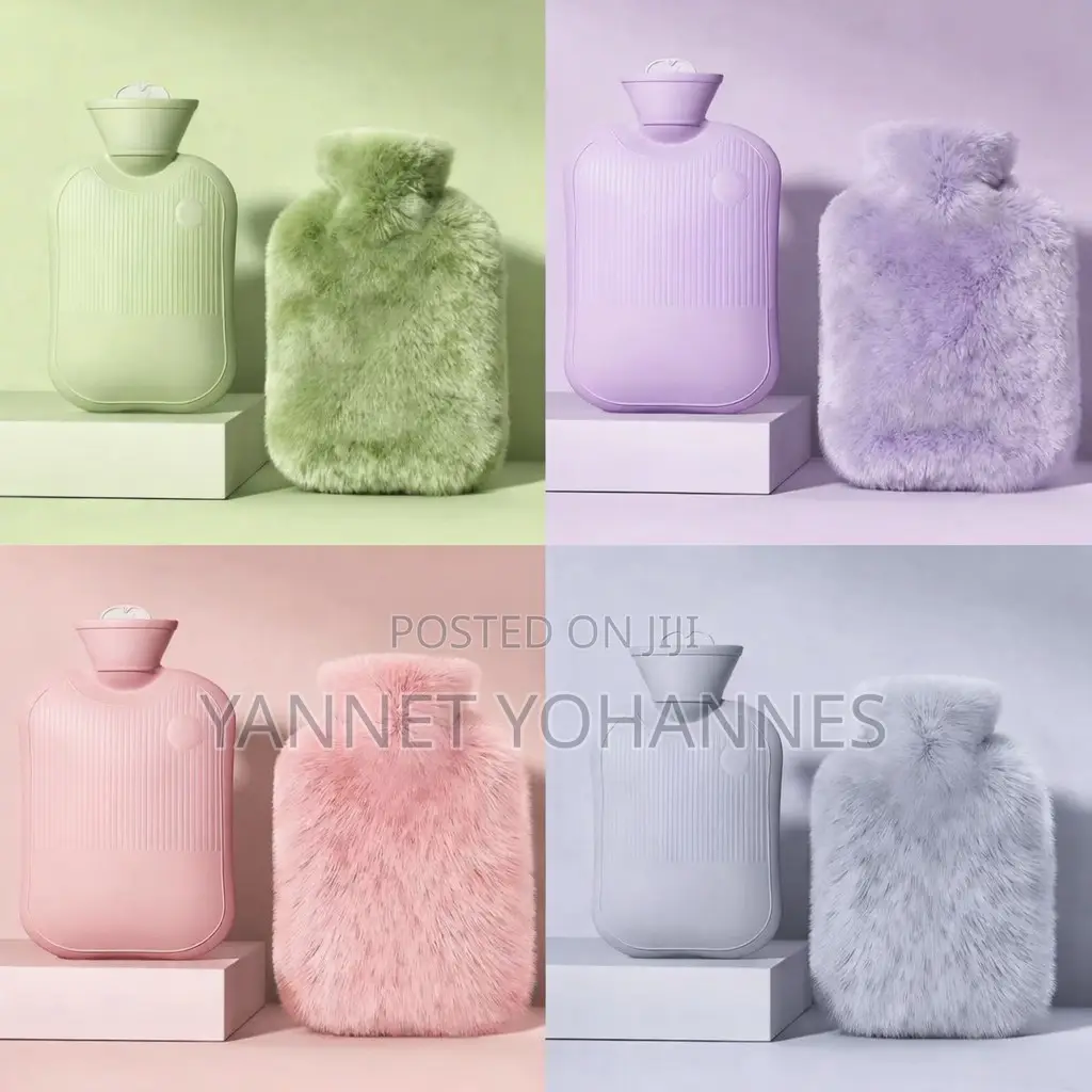 Hot Water Bottle With Soft Fur Cover – Reusable Warmer