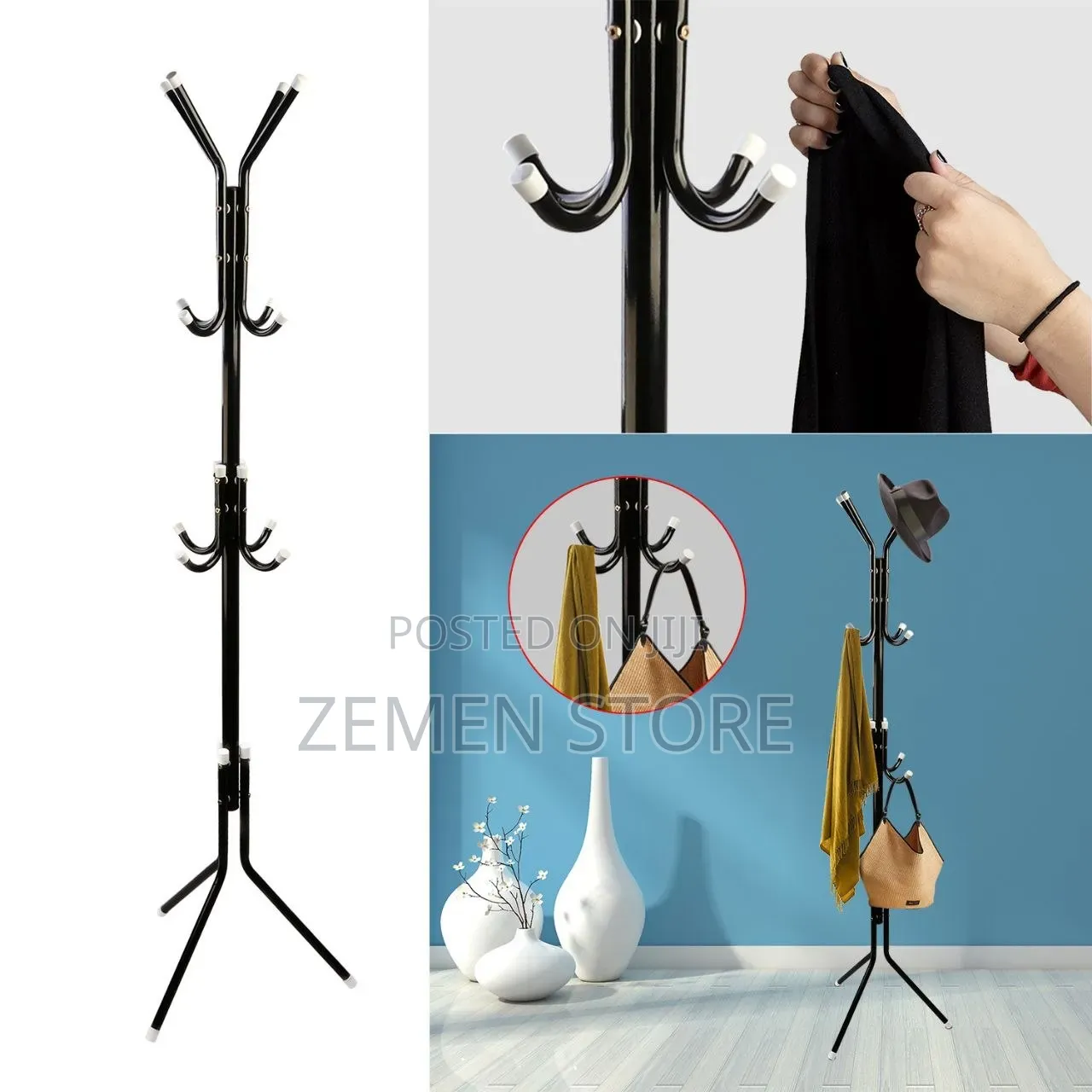 Modern Standing Coat Hat Hanger - ጠንካራ የልብስ መስቀያ