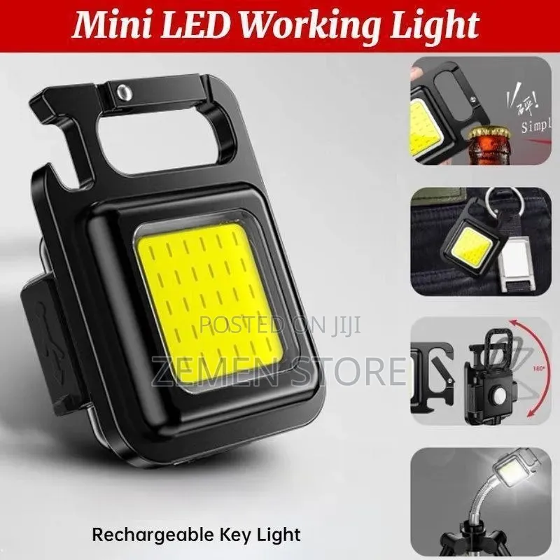 Rechargeable Mini Cob Led Keychain Light - 3-in-1 ተንቀሳቃሽ መብራት
