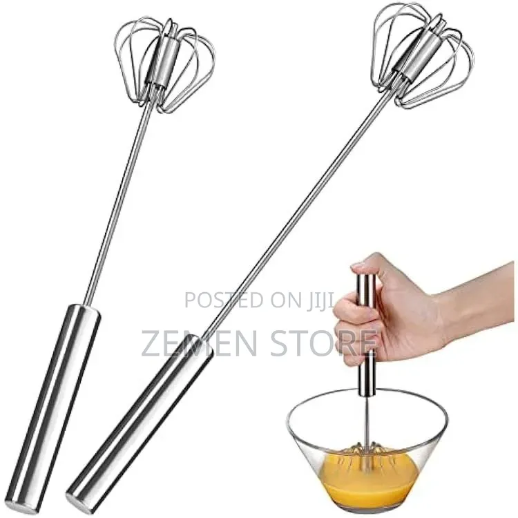 Stainless Steel Semi-Automatic Egg Whisk - እንቁላል መምቺያ