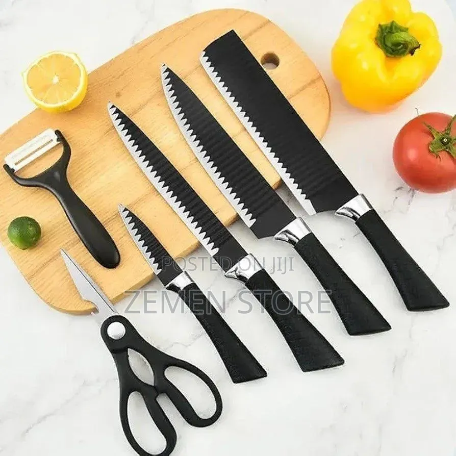 6pcs Daily Use Sharp Knife Set - እጅግ ስለታም እና የማይዝግ የቢላዎች ስብስብ