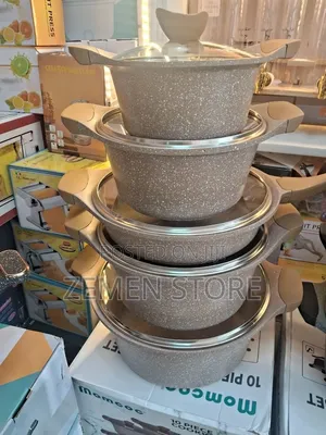 Momcoc Non-Stick Cookware Set - 10 ምግብ ሳይይዝ እና ሳይቃጠል በጥራት የሚያበስሉበት