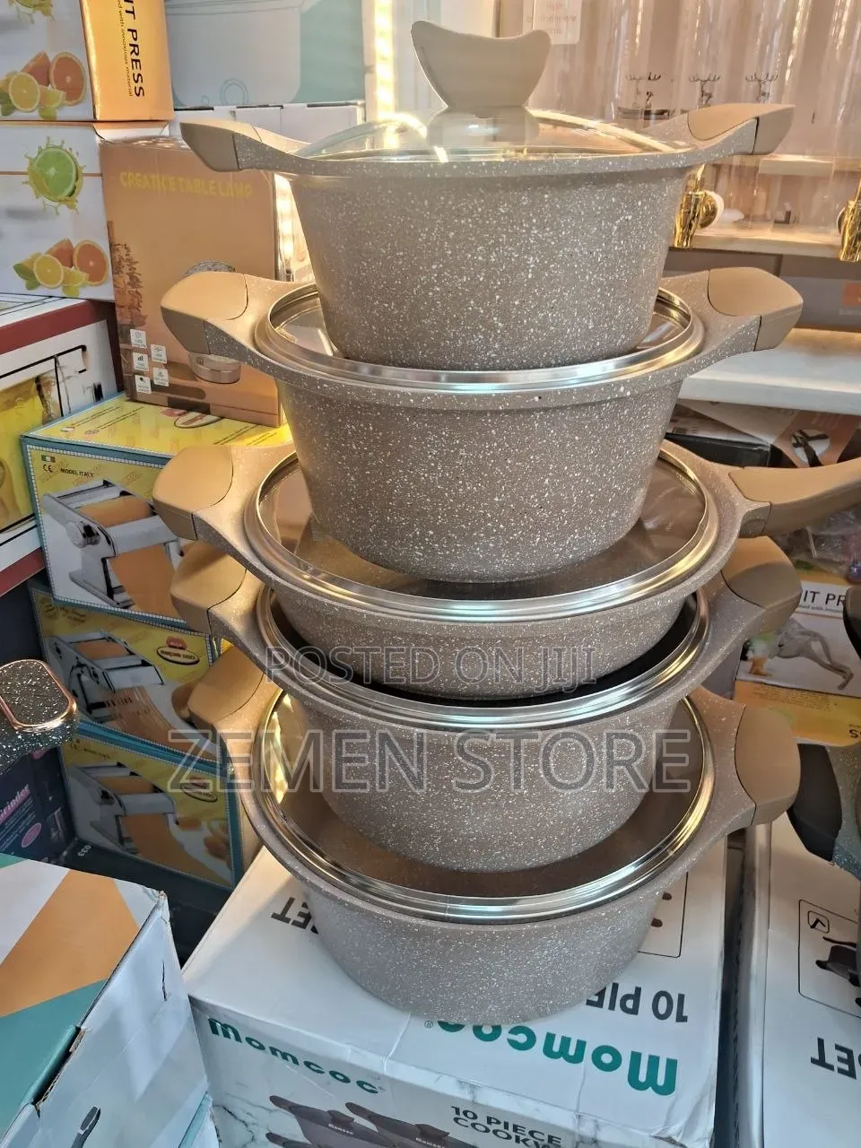 Momcoc Non-Stick Cookware Set - 10 ምግብ ሳይይዝ እና ሳይቃጠል በጥራት የሚያበስሉበት