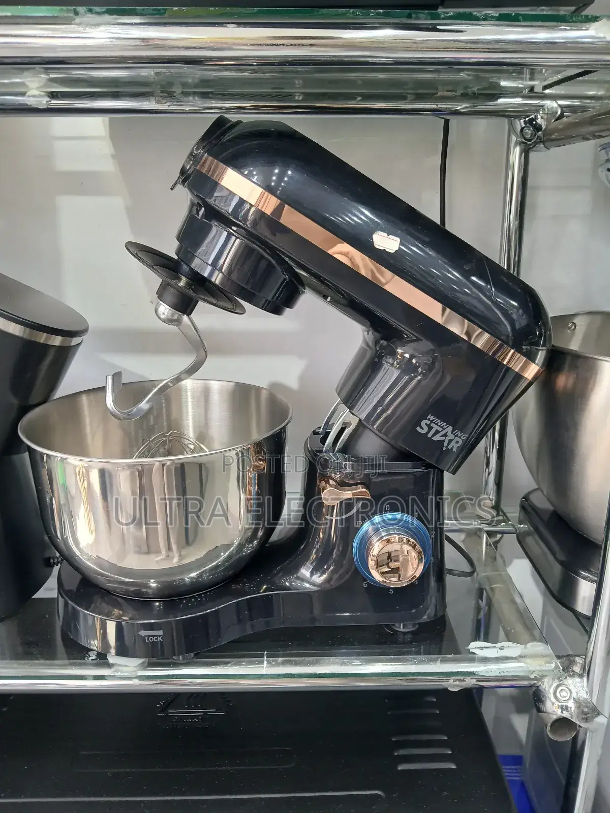 Winning Star St-5523 Stand Mixer Featuring a Black Finish With Rose