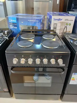 Future 60x60cm Freestanding Black Electric Oven and Cooktop.