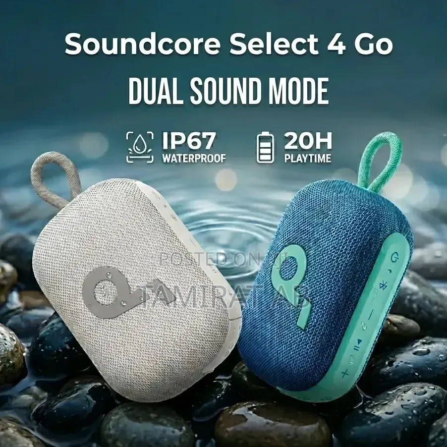 Soundcore Select 4 Go Bluetooth Speaker by Anker, White Blue