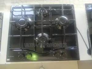 Gas 4-Burner Ariston Built-in Hob Featuring a Black Tempered Glass