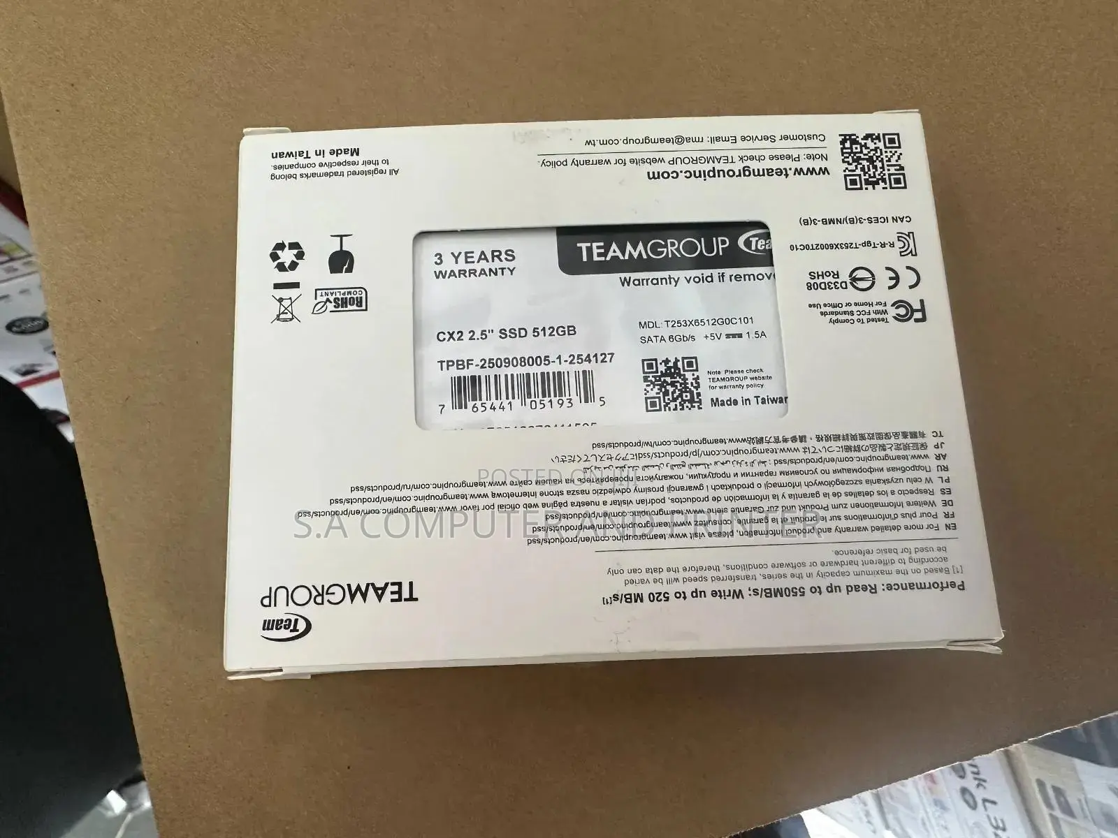 Teamgroup 512gb SSD Harddisk