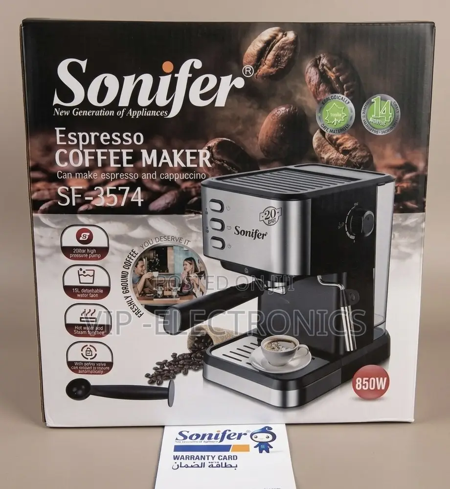 Sonifer Coffee Maker Espresso and Cappuccino Coffee Maker (20-Bar 850w