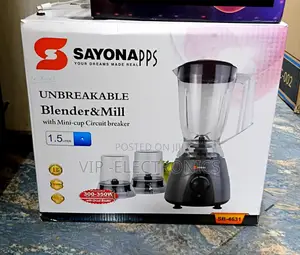 Sayona Unbreakable Blender Mill With Mini-Cup Circuit Breaker 1.5l